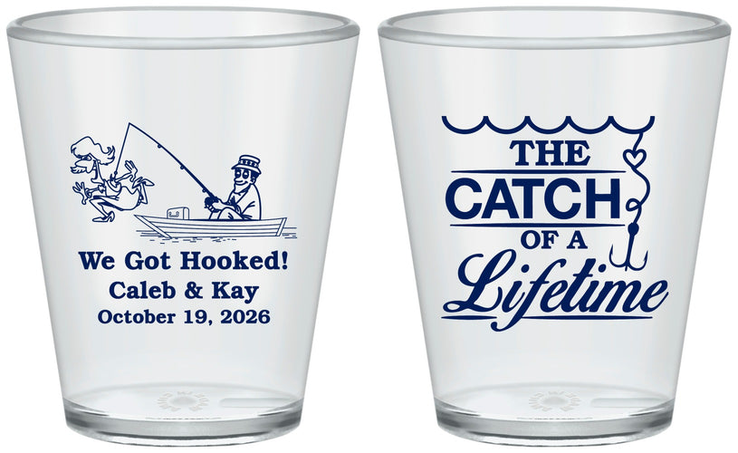 Custom Wedding Plastic Shot Glasses - Catch Of A Lifetime | 234