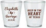 Custom Wedding Plastic Shot Glasses - Deep In The Heart Of Texas | 237