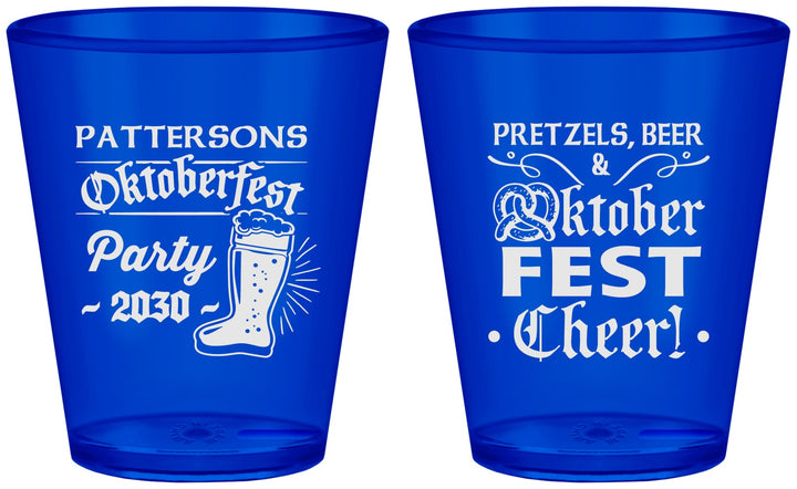 Custom Oktoberfest Plastic Shot Glasses - Pretzel | 240001