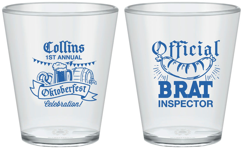 Custom Oktoberfest Plastic Shot Glasses - Brat Inspector | 240011