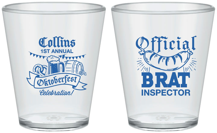 Custom Oktoberfest Plastic Shot Glasses - Brat Inspector | 240011