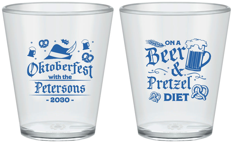 Custom Oktoberfest Plastic Shot Glasses - Pretzel | 240012