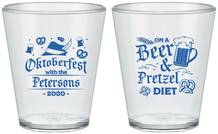 Custom Oktoberfest Plastic Shot Glasses - Pretzel | 240012
