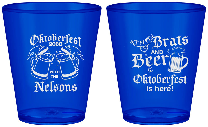 Custom Oktoberfest Plastic Shot Glasses - Brats Beer | 240013