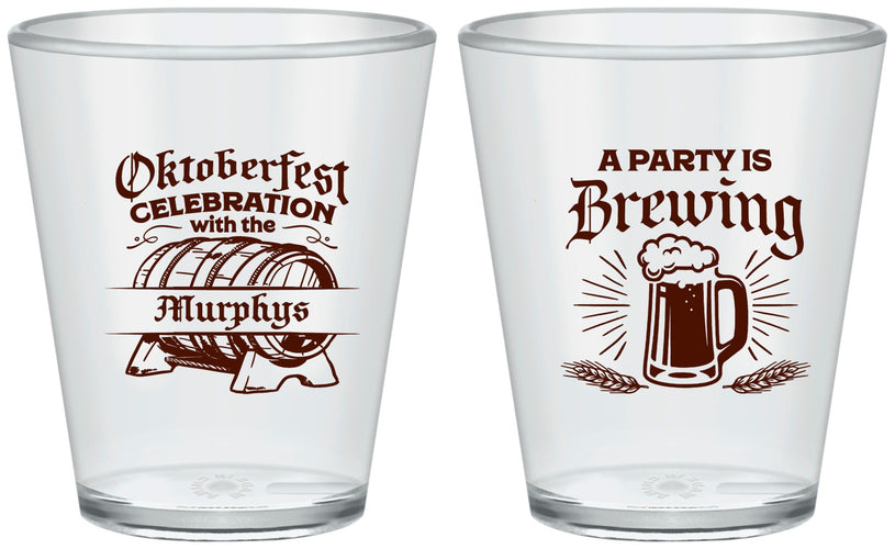 Custom Oktoberfest Plastic Shot Glasses - Beer Keg | 240014