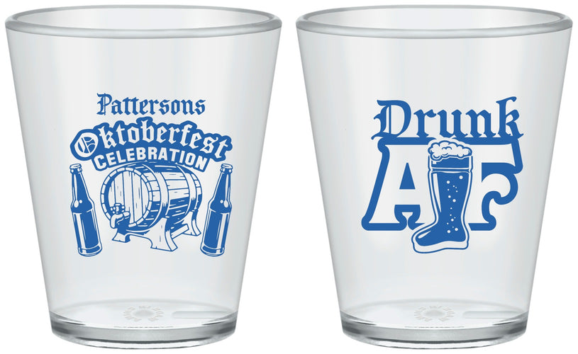 Custom Oktoberfest Plastic Shot Glasses - Drunk Af | 240016