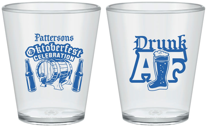 Custom Oktoberfest Plastic Shot Glasses - Drunk Af | 240016