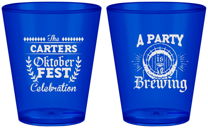 Custom Oktoberfest Plastic Shot Glasses - Beer Keg | 240017