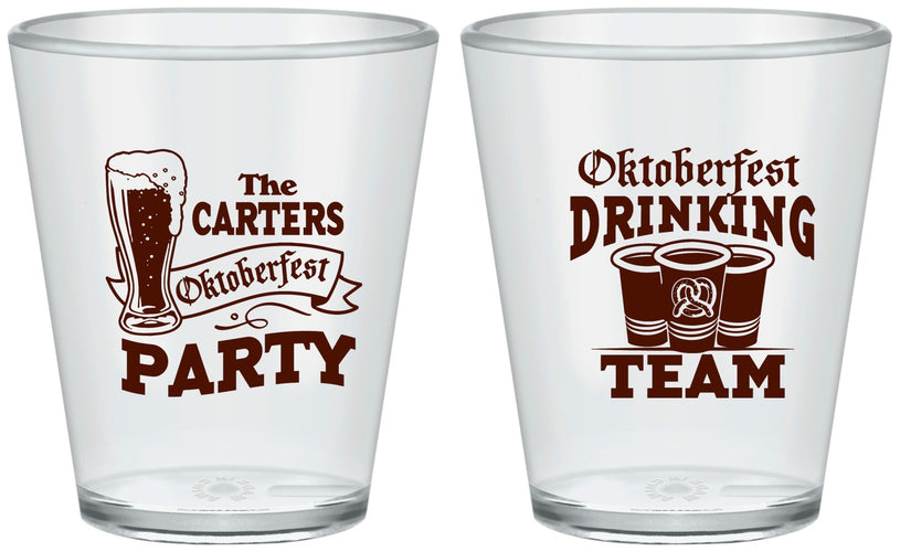 Custom Oktoberfest Plastic Shot Glasses - Drinking Team | 240018