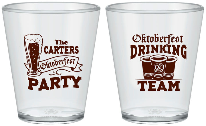 Custom Oktoberfest Plastic Shot Glasses - Drinking Team | 240018