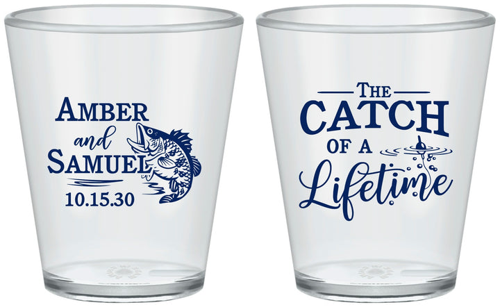 Custom Wedding Plastic Shot Glasses - Catch Of A Lifetime Fish | 246