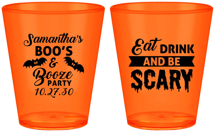 Custom Halloween Plastic Shot Glasses - Boo Booze Scary | 250000