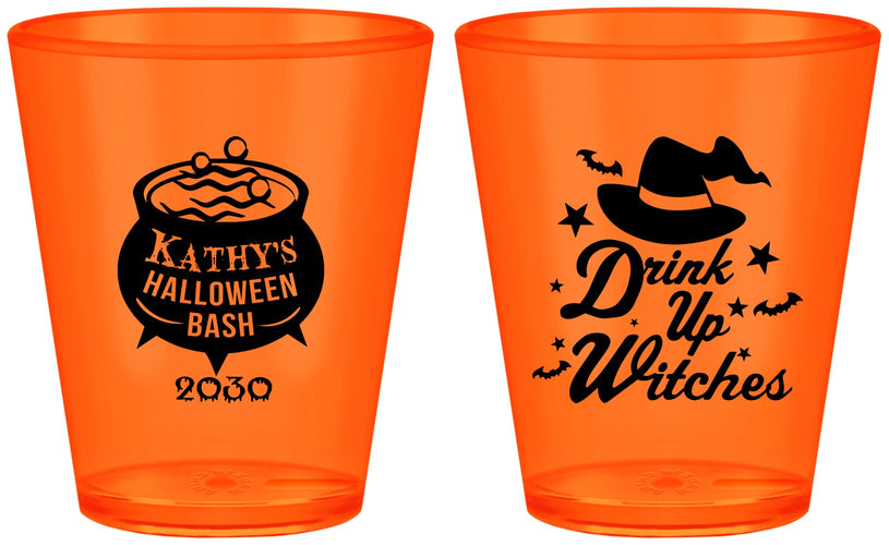 Custom Halloween Plastic Shot Glasses - Drink Up Witches | 250004