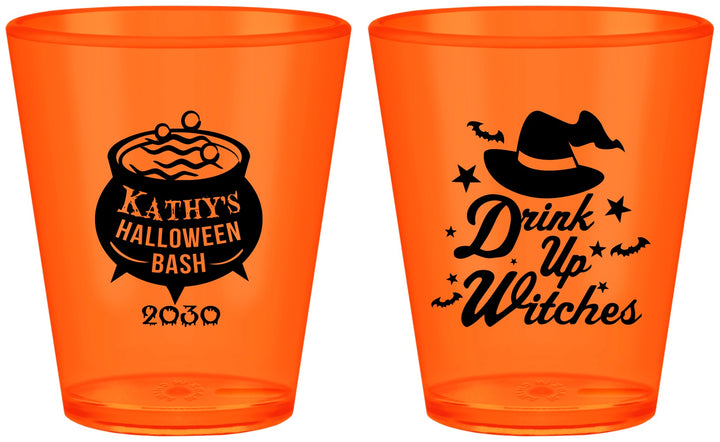 Custom Halloween Plastic Shot Glasses - Drink Up Witches | 250004