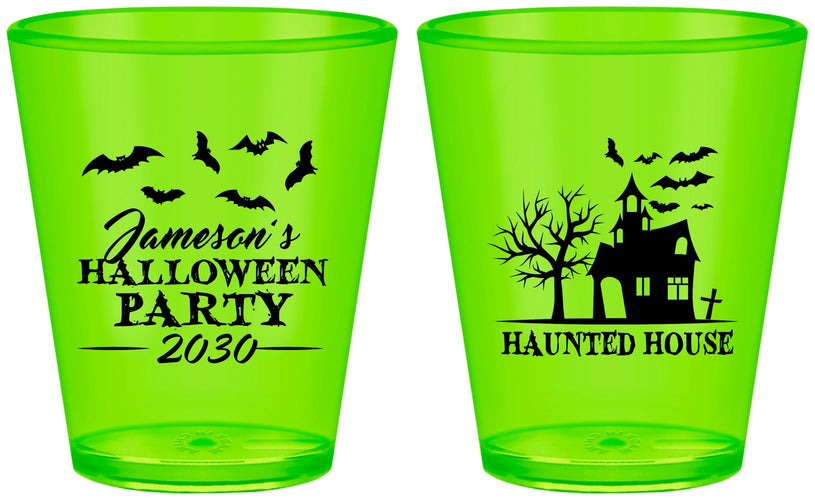 Custom Halloween Plastic Shot Glasses - Haunted House | 250006