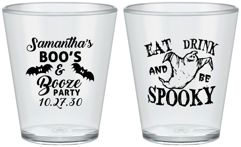 Custom Halloween Plastic Shot Glasses - Ghost Spooky Boo | 250007