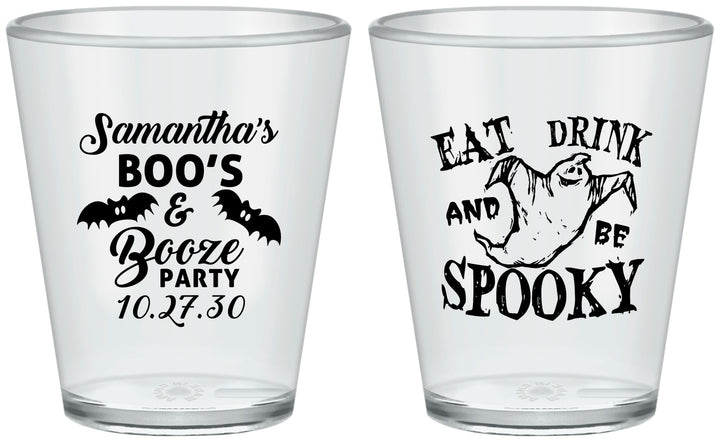 Custom Halloween Plastic Shot Glasses - Ghost Spooky Boo | 250007