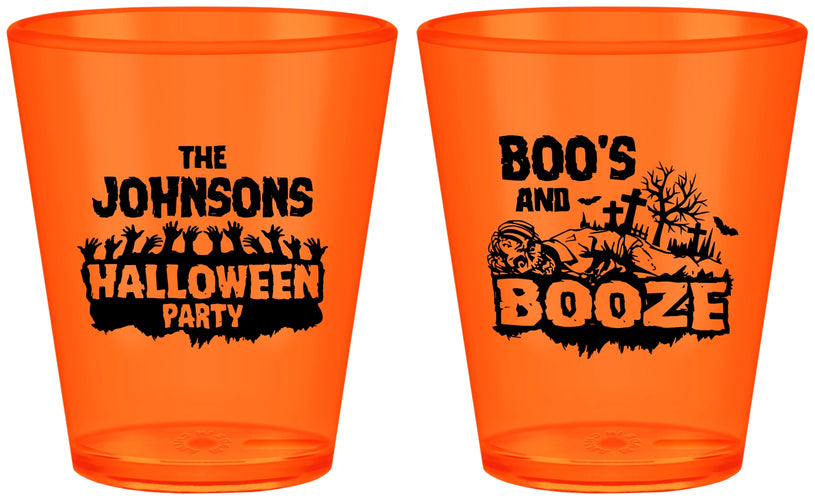 Custom Halloween Plastic Shot Glasses - Boos And Booze | 250012