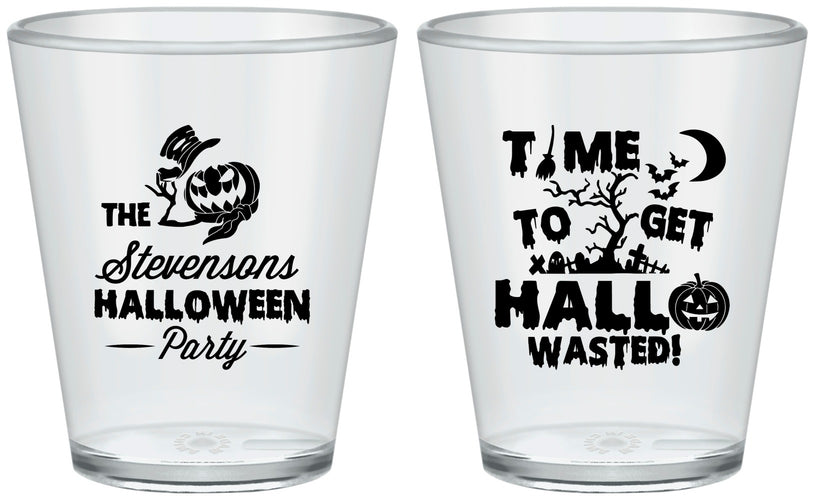 Custom Halloween Plastic Shot Glasses - Hallowasted Pumpkin | 250013
