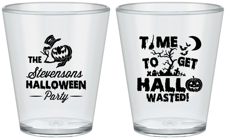 Custom Halloween Plastic Shot Glasses - Hallowasted Pumpkin | 250013