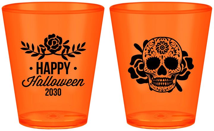 Custom Halloween Plastic Shot Glasses - Sugar Skull | 250020