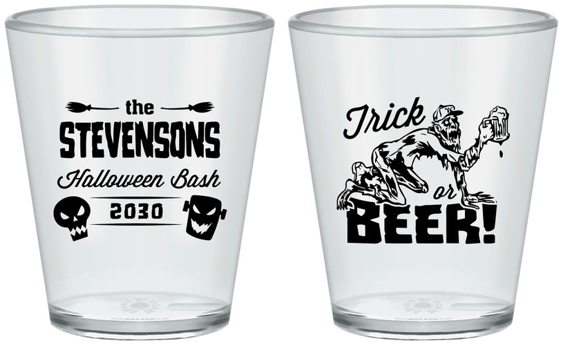 Custom Halloween Plastic Shot Glasses - Trick Or Beer | 250021