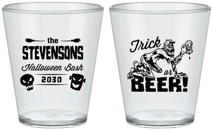 Custom Halloween Plastic Shot Glasses - Trick Or Beer | 250021