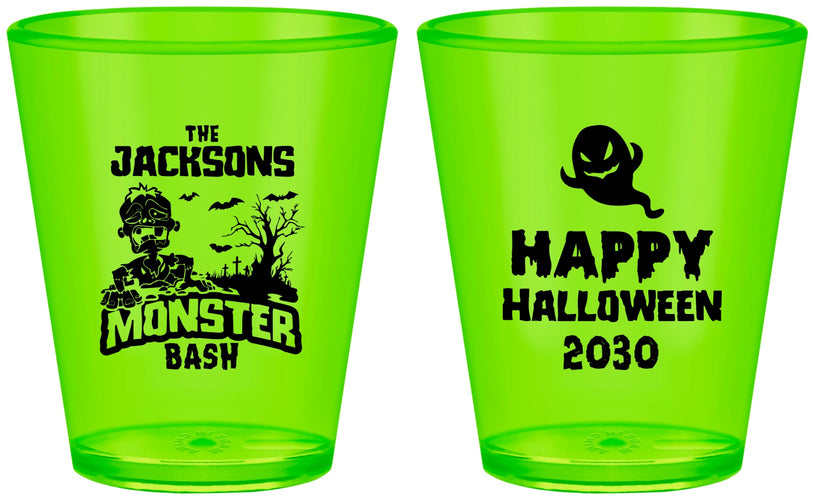 Custom Halloween Plastic Shot Glasses - Ghost Monster | 250022