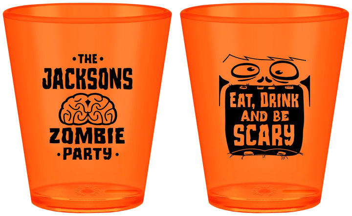 Custom Halloween Plastic Shot Glasses - Eat Drink Be Scary | 250028