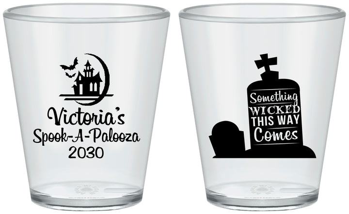 Custom Halloween Plastic Shot Glasses - Haunted House | 250031