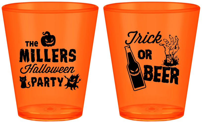 Custom Halloween Plastic Shot Glasses - Trick Or Beer | 250032