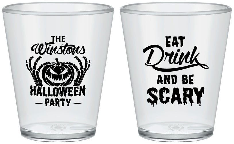 Custom Halloween Plastic Shot Glasses - Eat Drink Be Scary | 250033