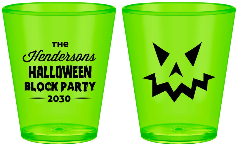 Custom Halloween Plastic Shot Glasses - Pumpkin | 250034