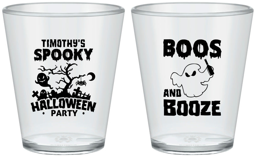 Custom Halloween Plastic Shot Glasses - Boos And Booze | 250041