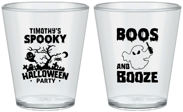 Custom Halloween Plastic Shot Glasses - Boos And Booze | 250041