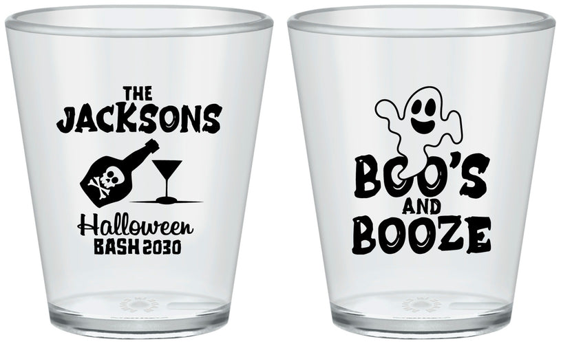 Custom Halloween Plastic Shot Glasses - Boos And Booze | 250047