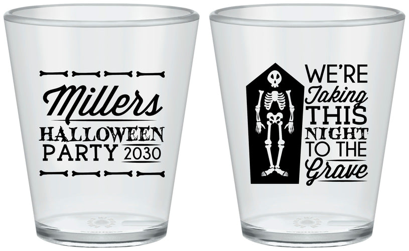 Custom Halloween Plastic Shot Glasses - Skeleton | 250051
