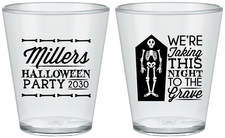 Custom Halloween Plastic Shot Glasses - Skeleton | 250051