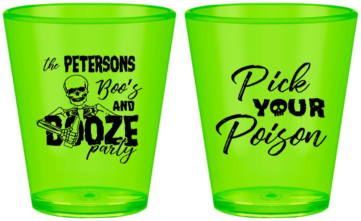 Custom Halloween Plastic Shot Glasses - Boos And Booze | 250054