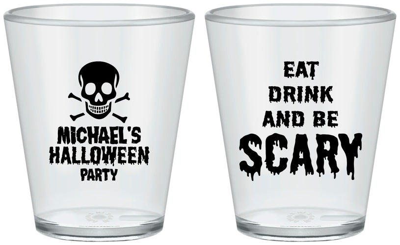 Custom Halloween Plastic Shot Glasses - Eat Drink Be Scary | 250059