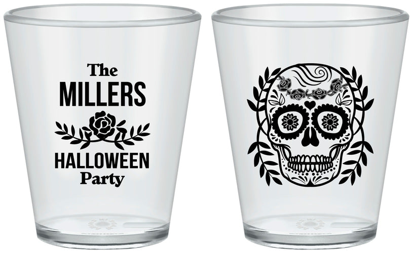 Custom Halloween Plastic Shot Glasses - Sugar Skull | 250061