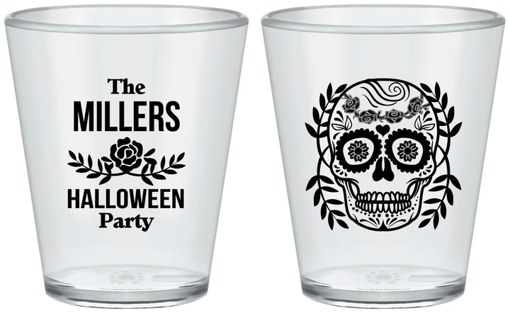 Custom Halloween Plastic Shot Glasses - Sugar Skull | 250061