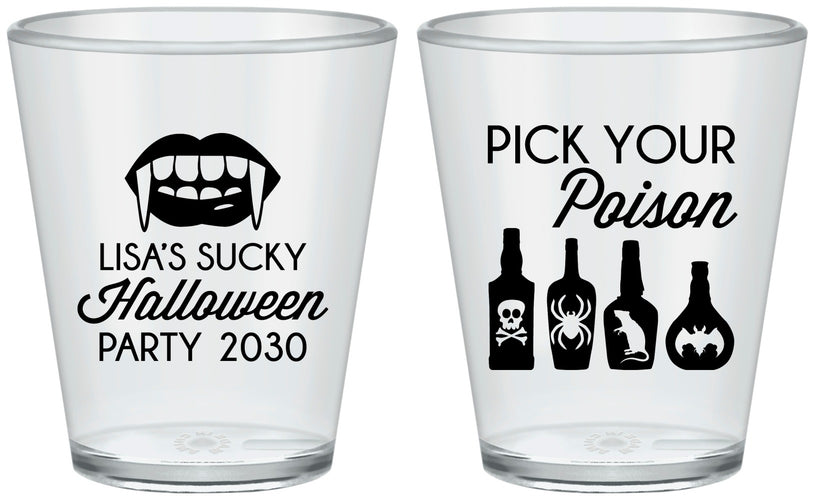 Custom Halloween Plastic Shot Glasses - Pick Your Poison | 250065