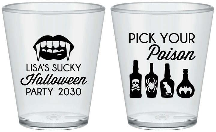 Custom Halloween Plastic Shot Glasses - Pick Your Poison | 250065