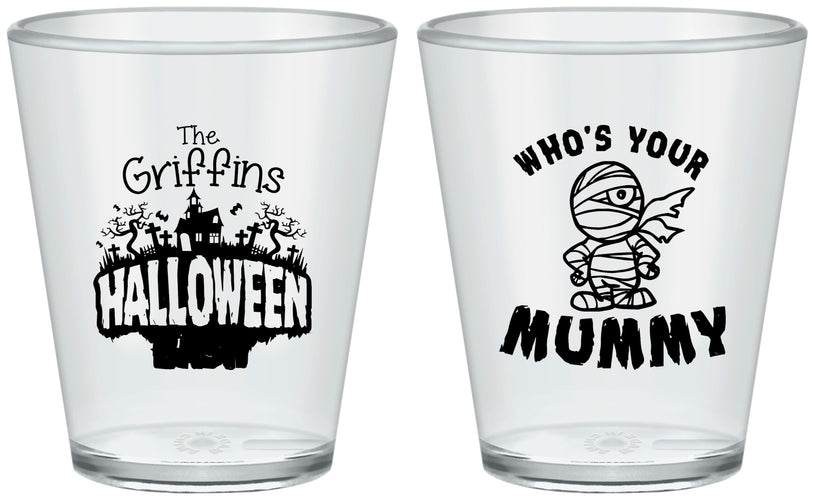 Custom Halloween Plastic Shot Glasses - Whos Your Mummy | 250067