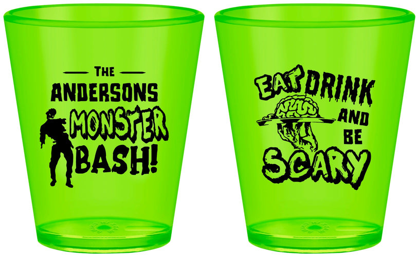Custom Halloween Plastic Shot Glasses - Eat Drink Be Scary | 250070