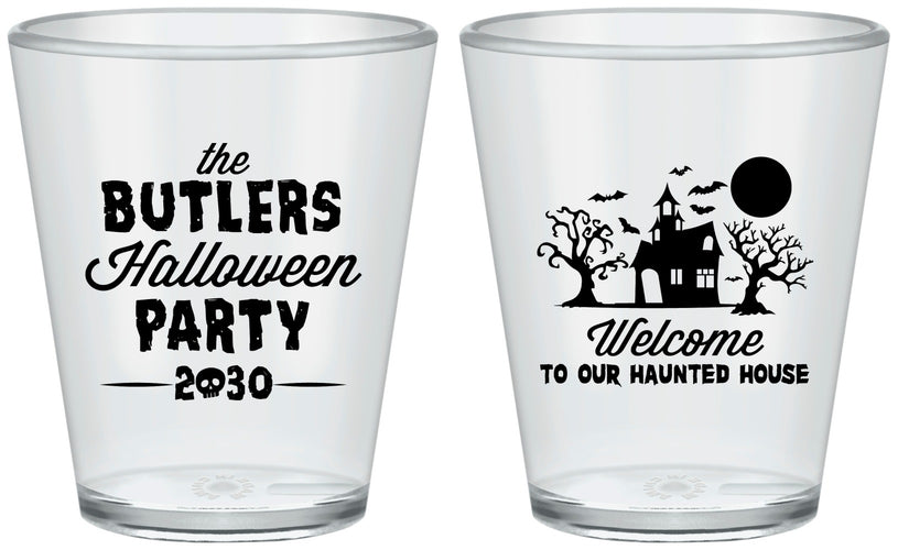 Custom Halloween Plastic Shot Glasses - Haunted House | 250073