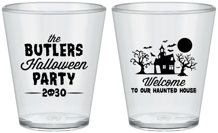Custom Halloween Plastic Shot Glasses - Haunted House | 250073