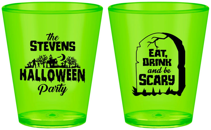 Custom Halloween Plastic Shot Glasses - Eat Drink Be Scary | 250074