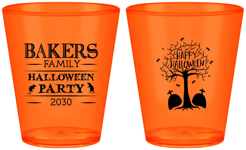Custom Halloween Plastic Shot Glasses - Graveyard Shift | 250076
